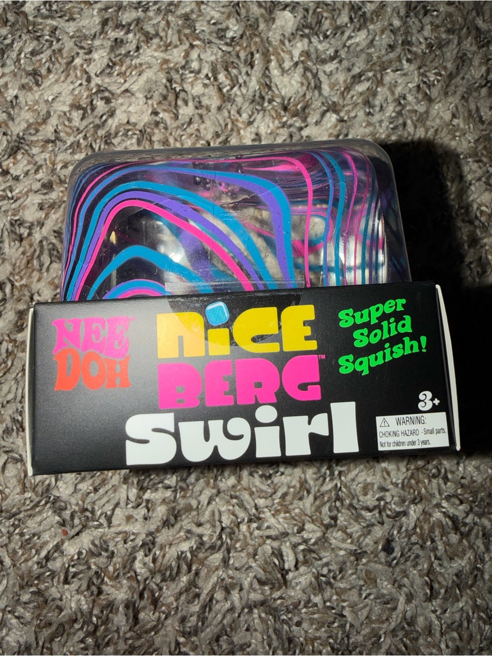 Needoh - Nice Berg Swirl Super Solid Squish - Pink, Purple & Blue Swirl